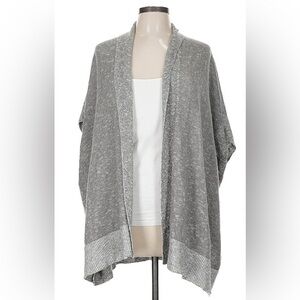 Eileen Fisher Gray Linen Cotton Short sleeve Cardigan sweater